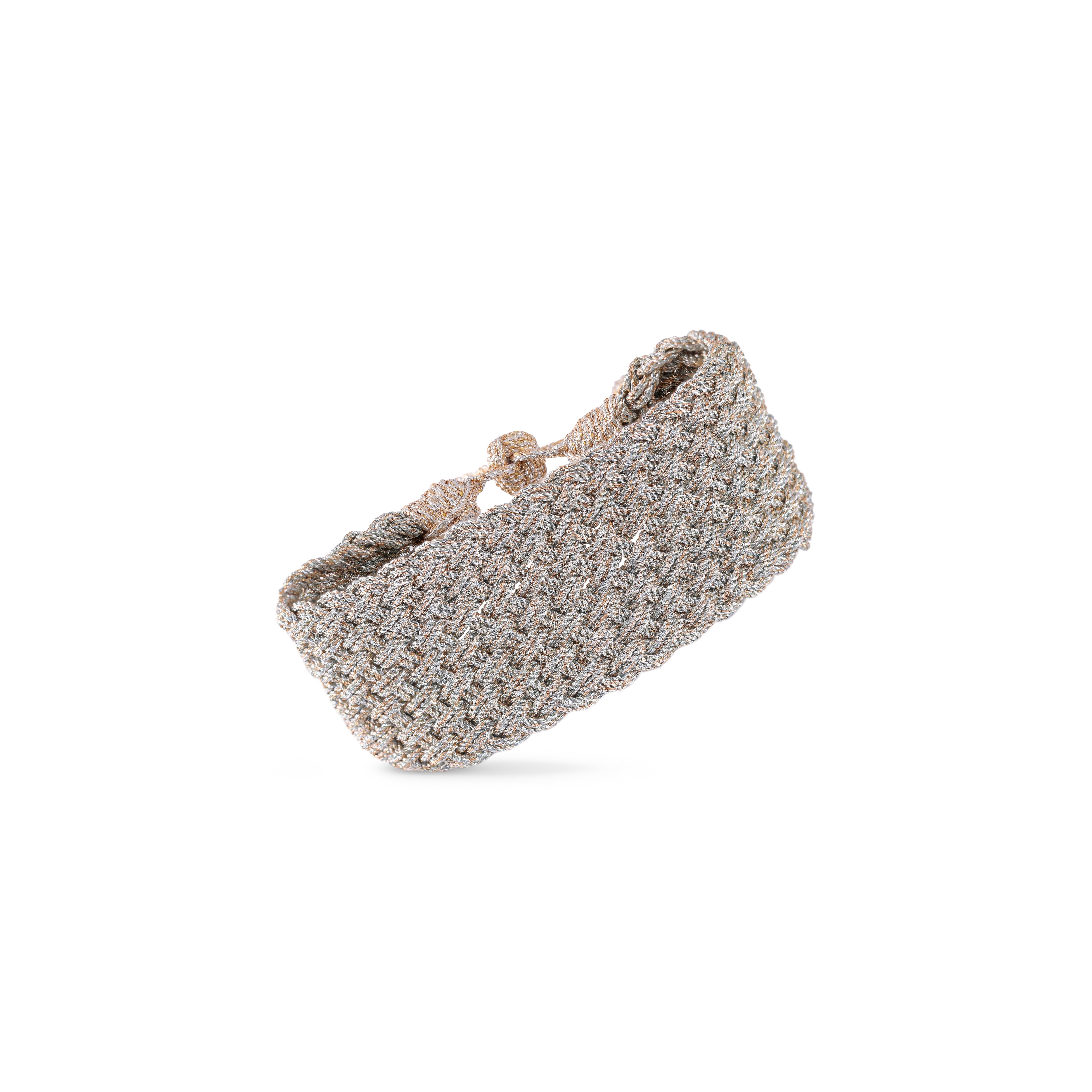 Maxi Diyah nº1 Bracelet in Peach & Silver Metallic Almond