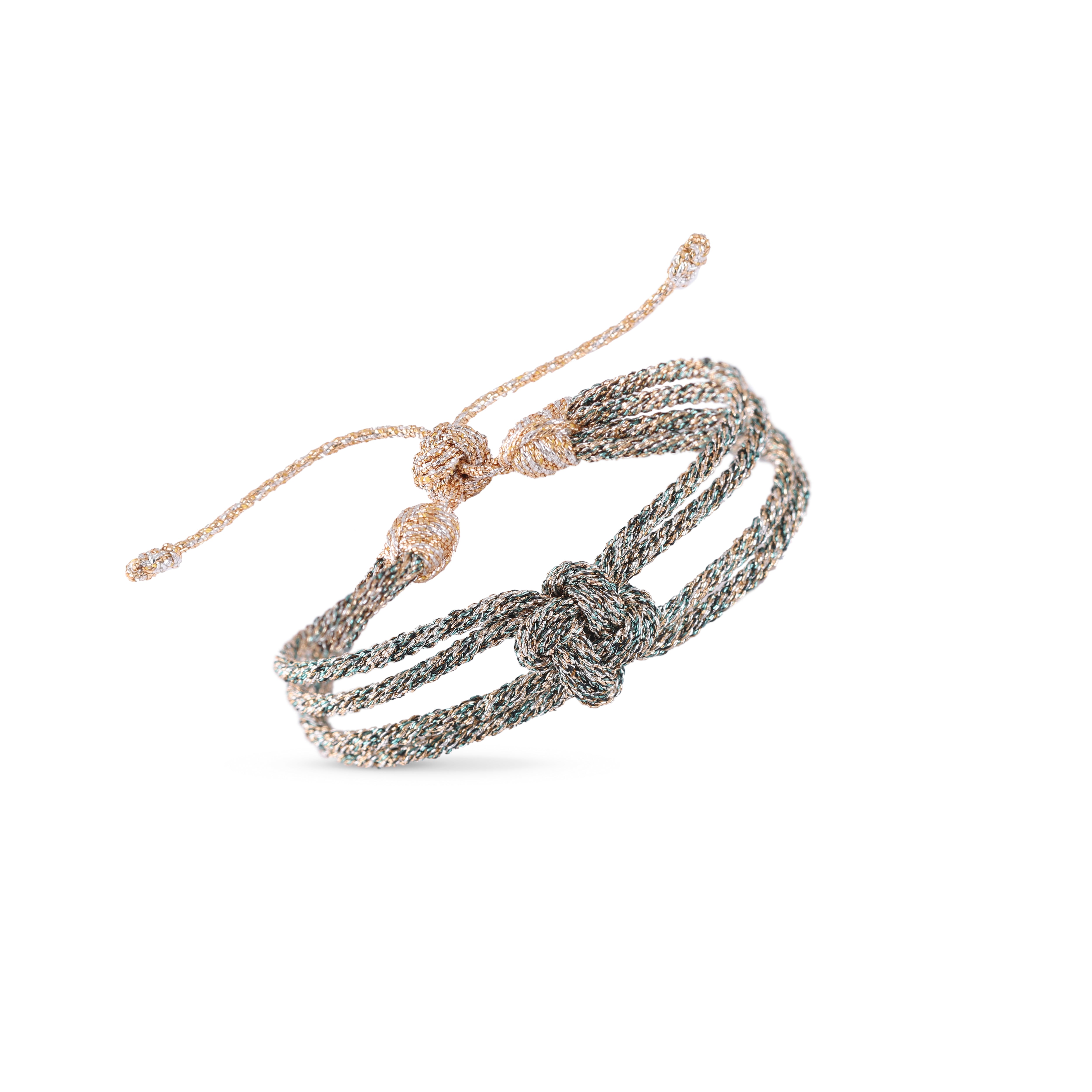 Maxi Iris nº1 Bracelet in Peach & Silver Shiny Eucalyptus