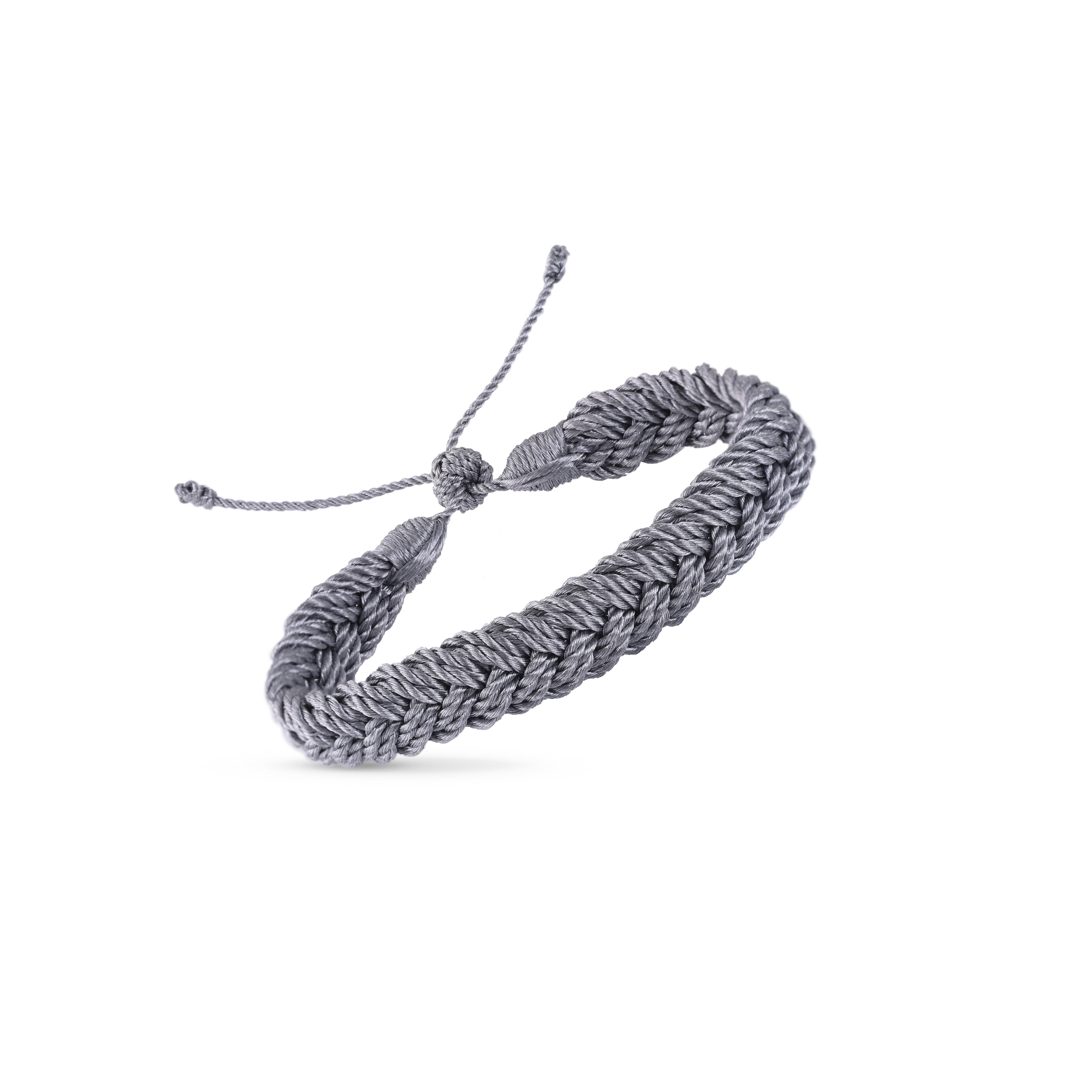 Maxi Woven Bracelet in Matte Grey - MEN