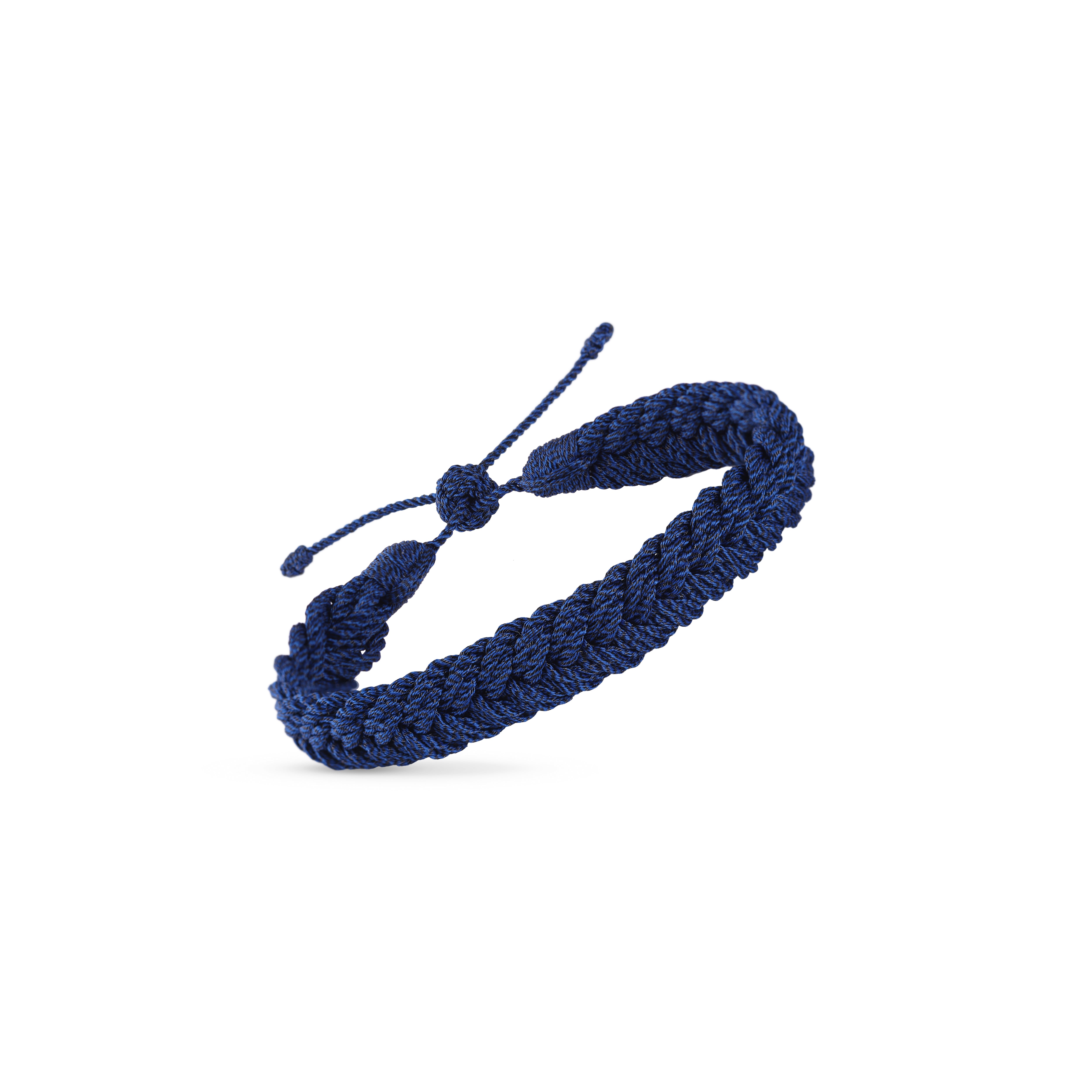 Maxi Woven Bracelet in Matte Navy - MEN
