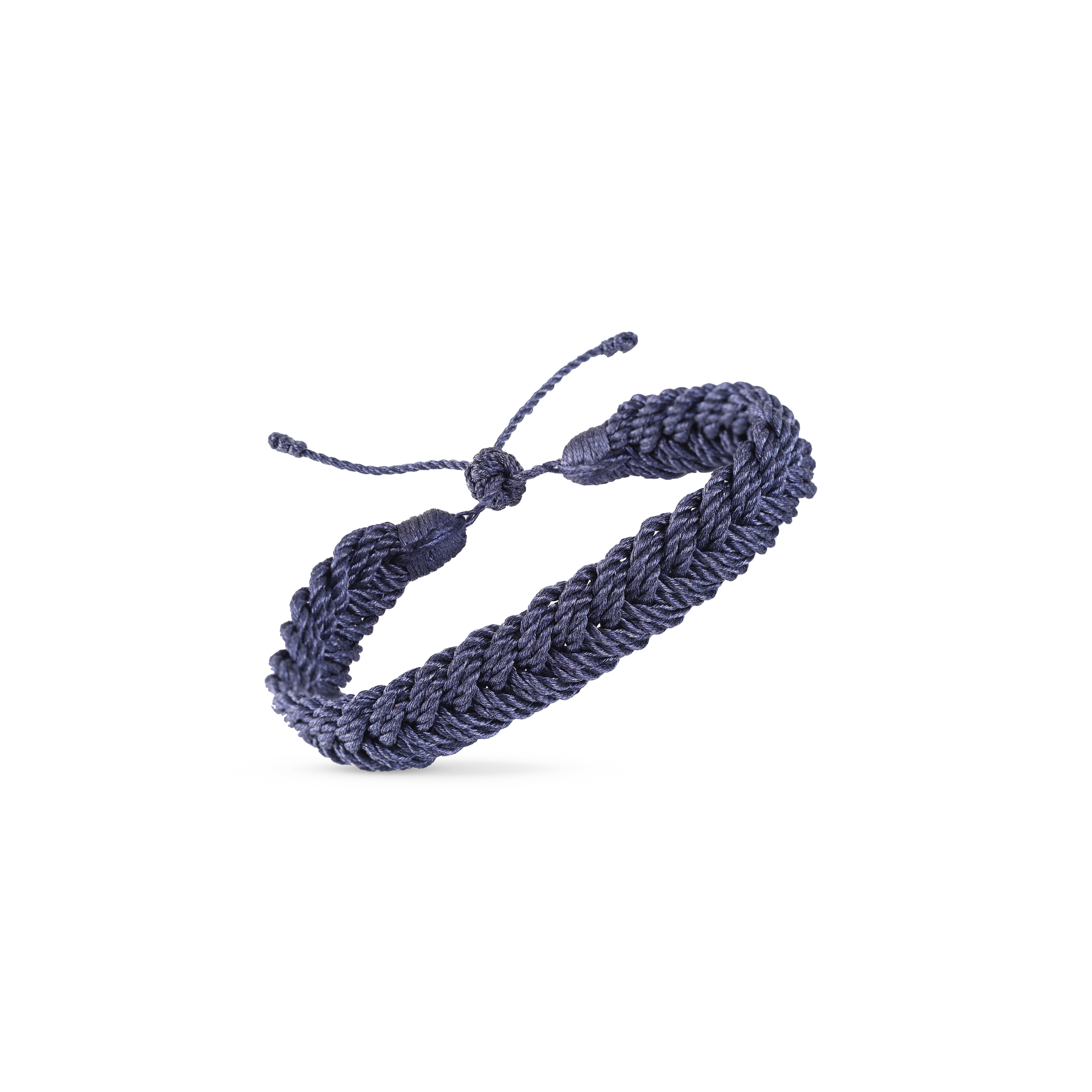 Maxi Woven Bracelet in Matte Smoky Blue - MEN