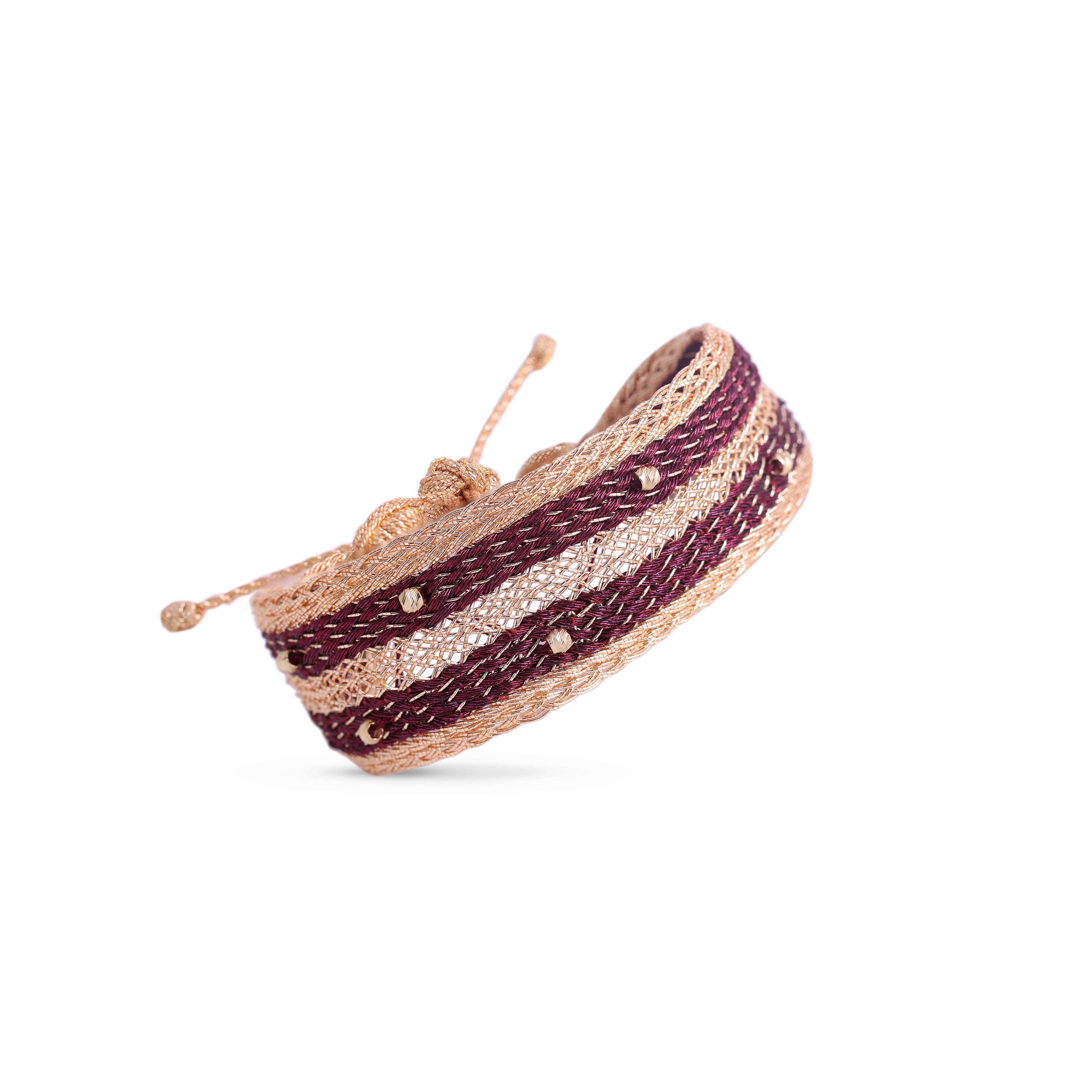 Maxi Yula n°3 Bracelet in Peach Grape w/ 18k gold