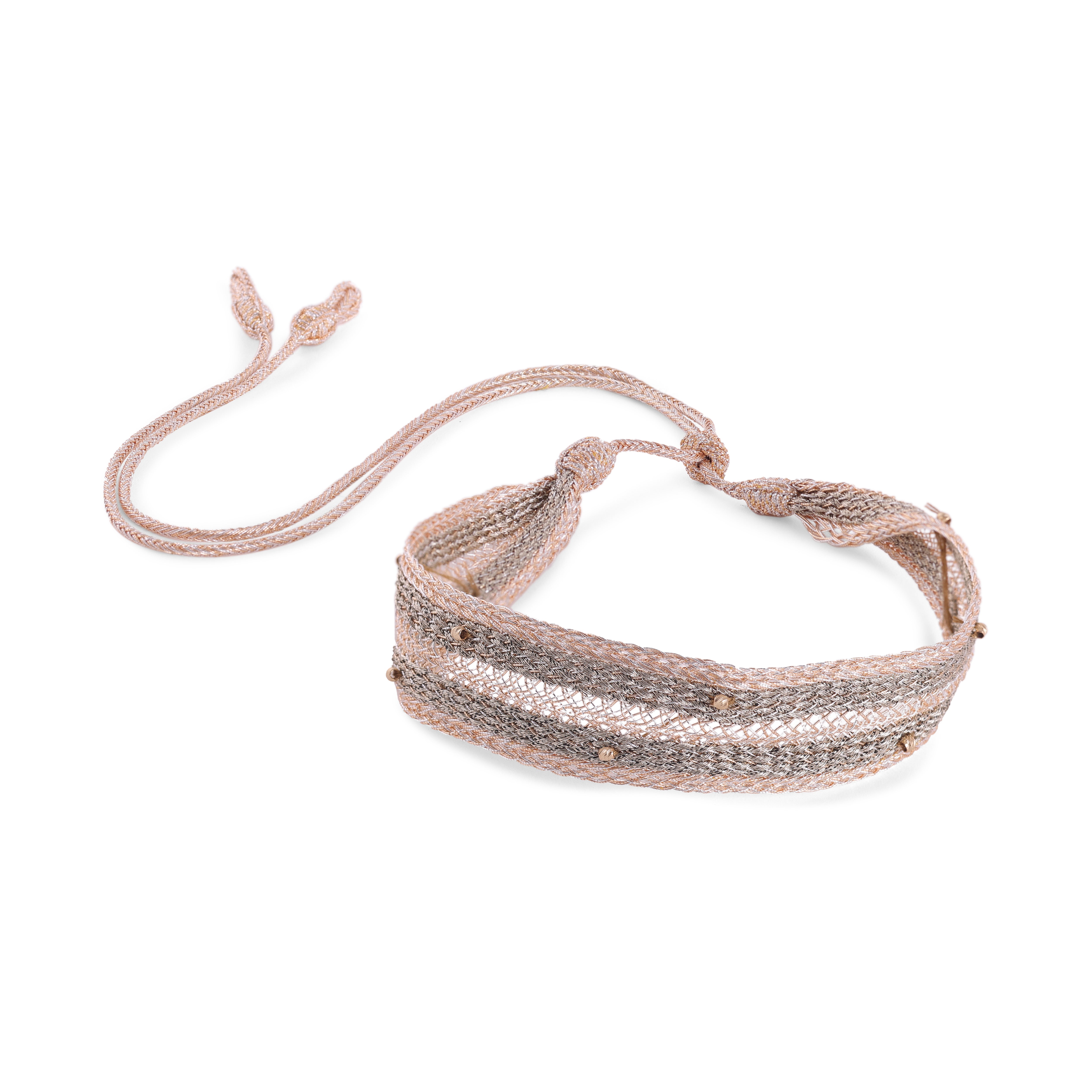 Maxi Yula n°3 Choker in Peach Moss w/ 18k gold