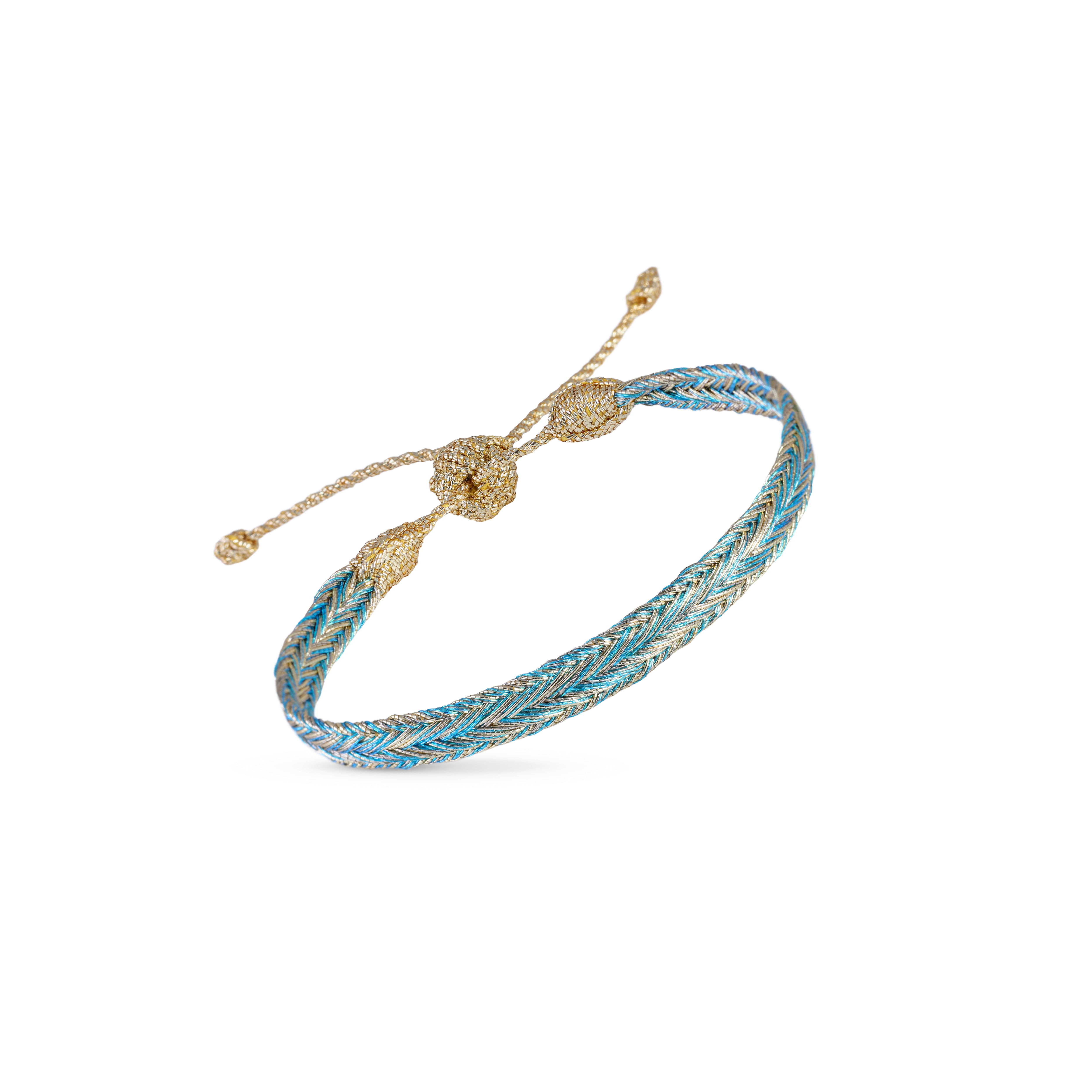 Mini Arrow nº1 bracelet in Gold Azure Champagne