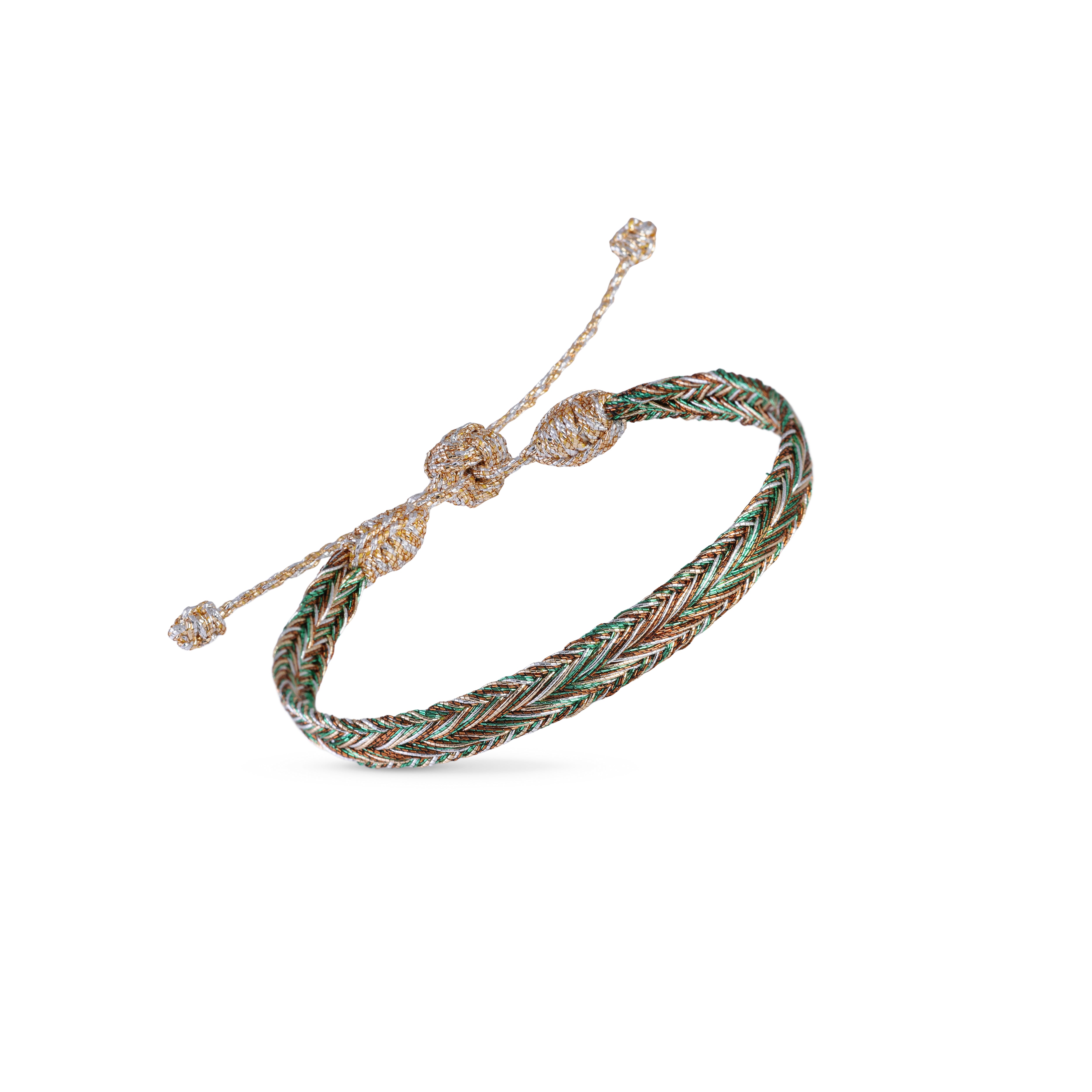 Mini Arrow nº1 bracelet in Peach & Silver Cinnamon Pistachio