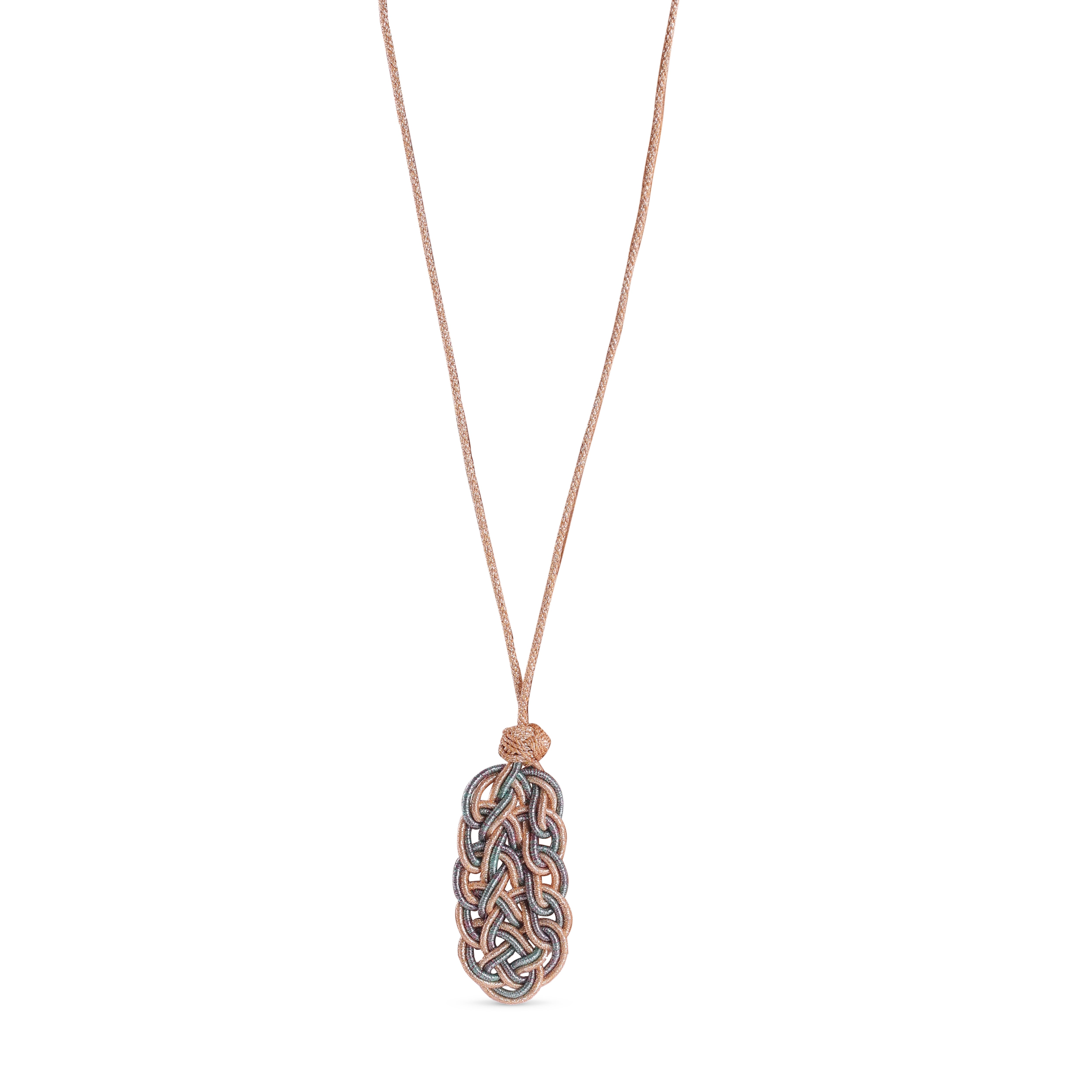 Mosaic n°2 Necklace in Peach Mauve Jade