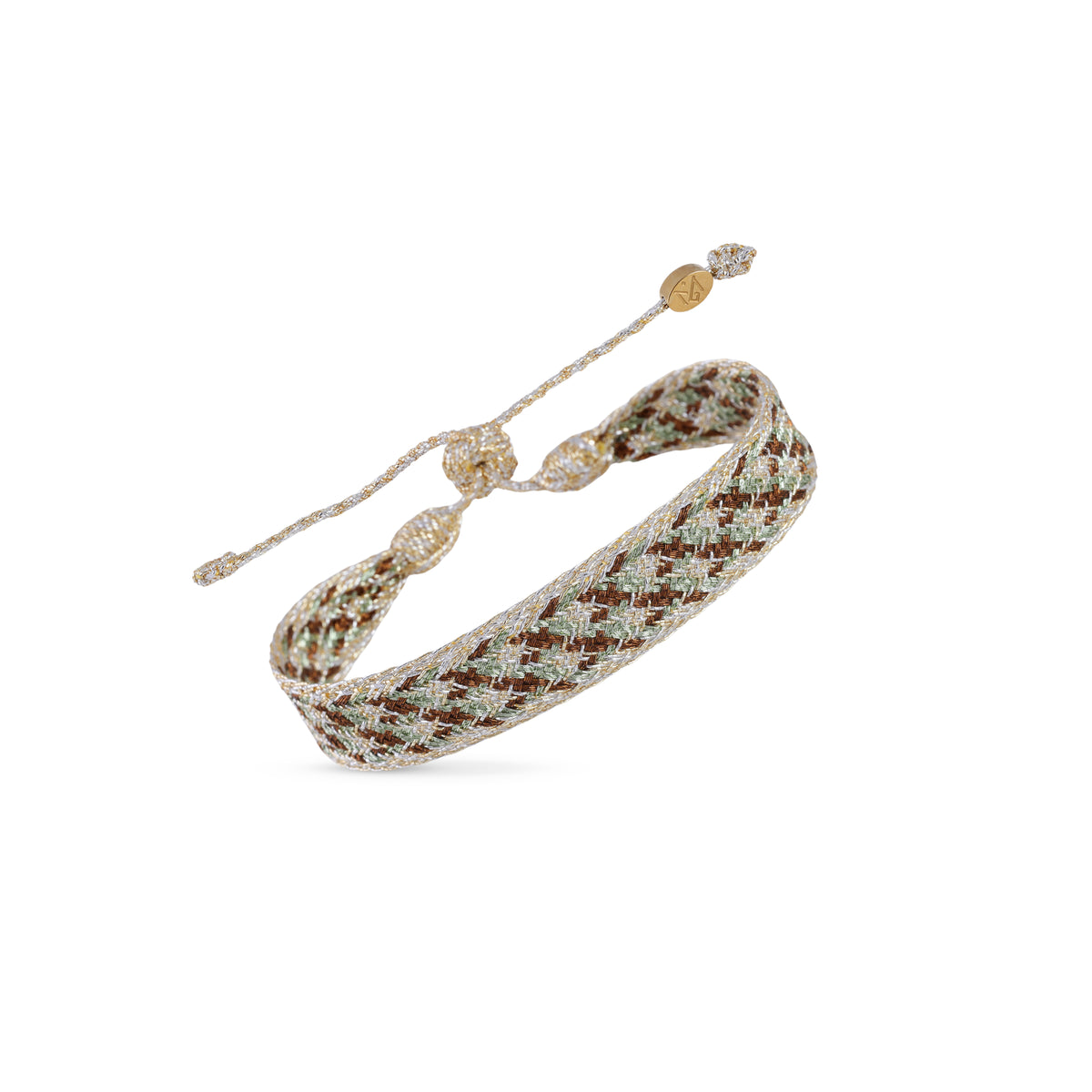 Tarza nº3 Bracelet in Gold & Silver Pistachio Chestnut