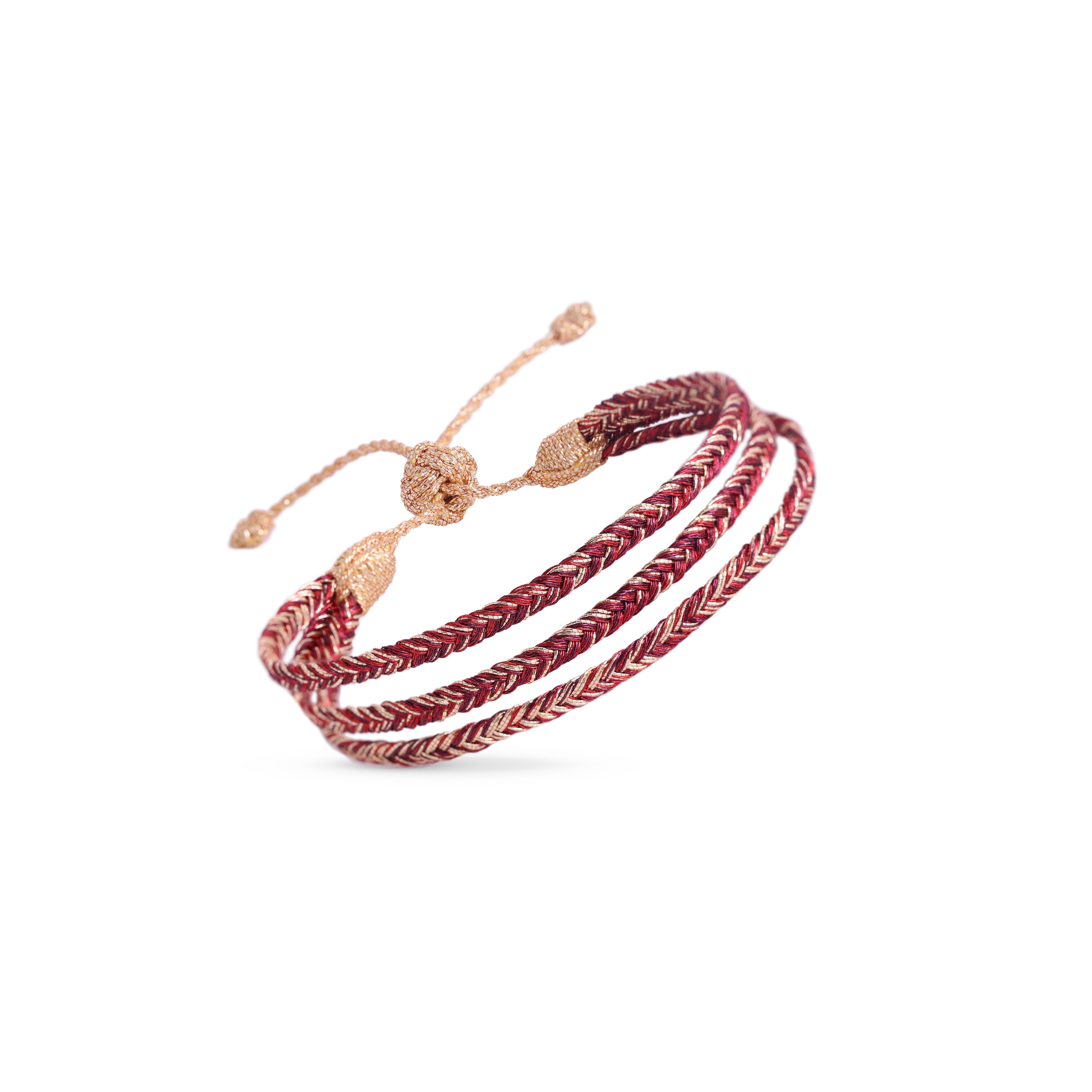 Triple Mini Eya n°1 Bracelet in Peach Burgundy