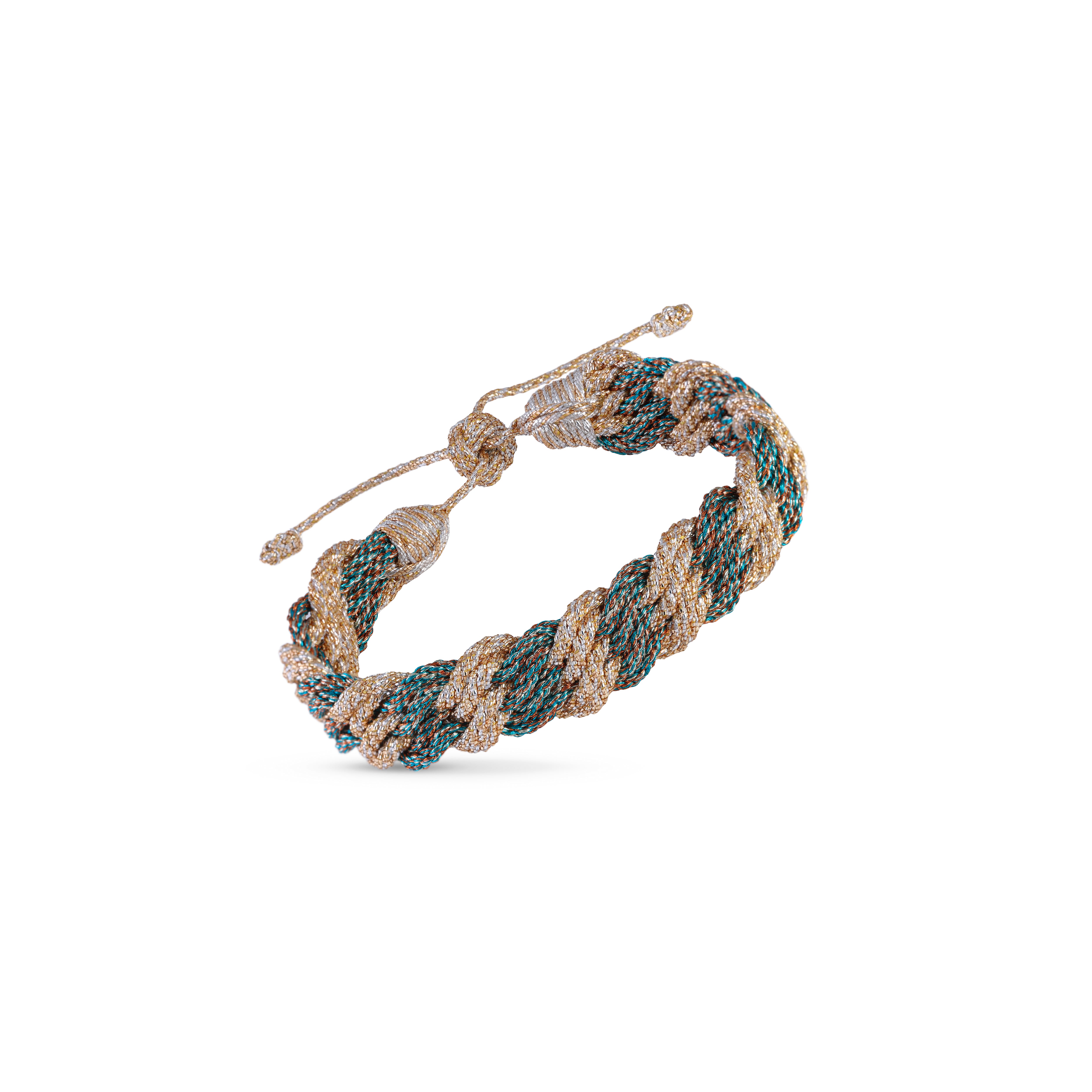 Waves nº2 bracelet in Peach & Silver Teal Cinnamon