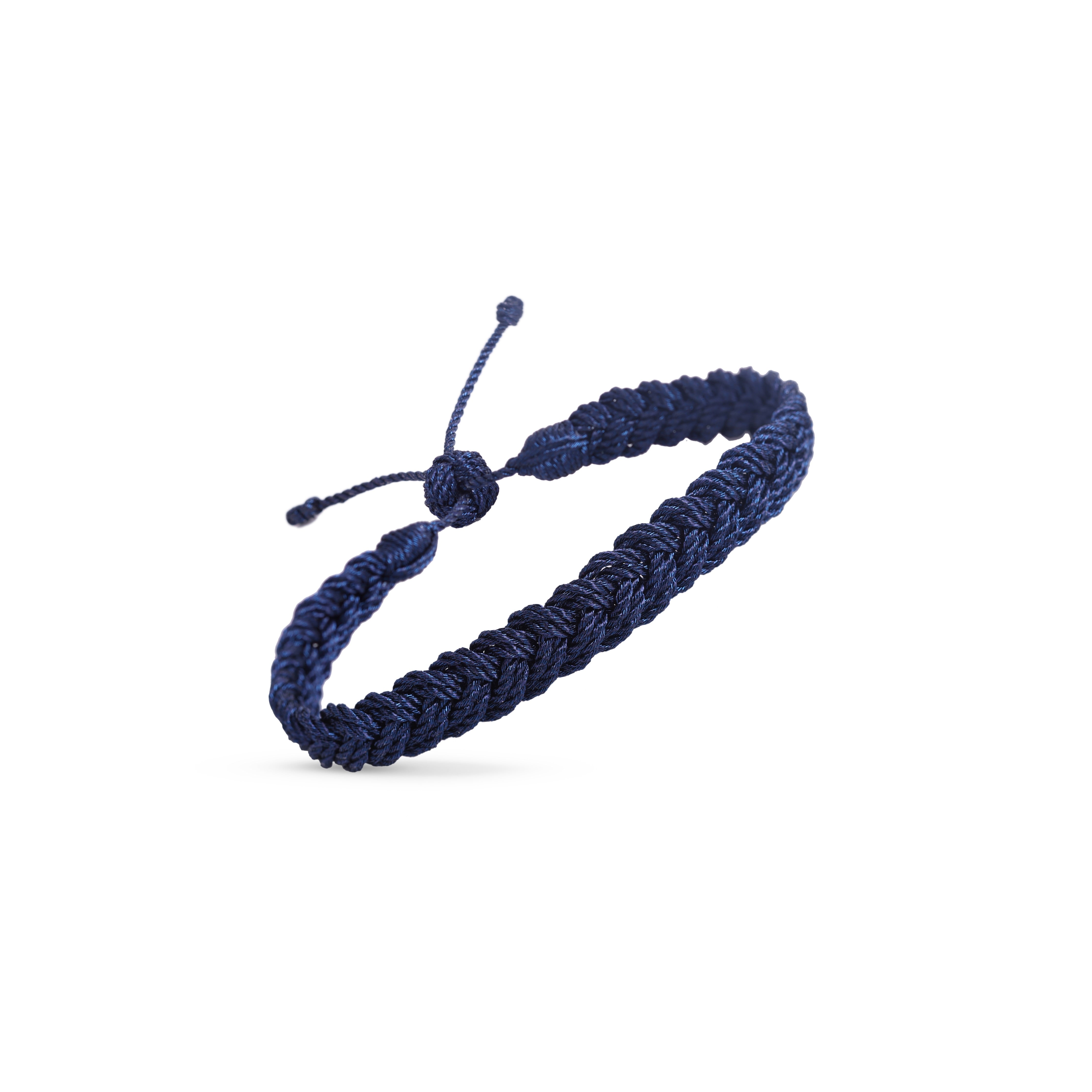 Woven Bracelet in Navy Blue - Men