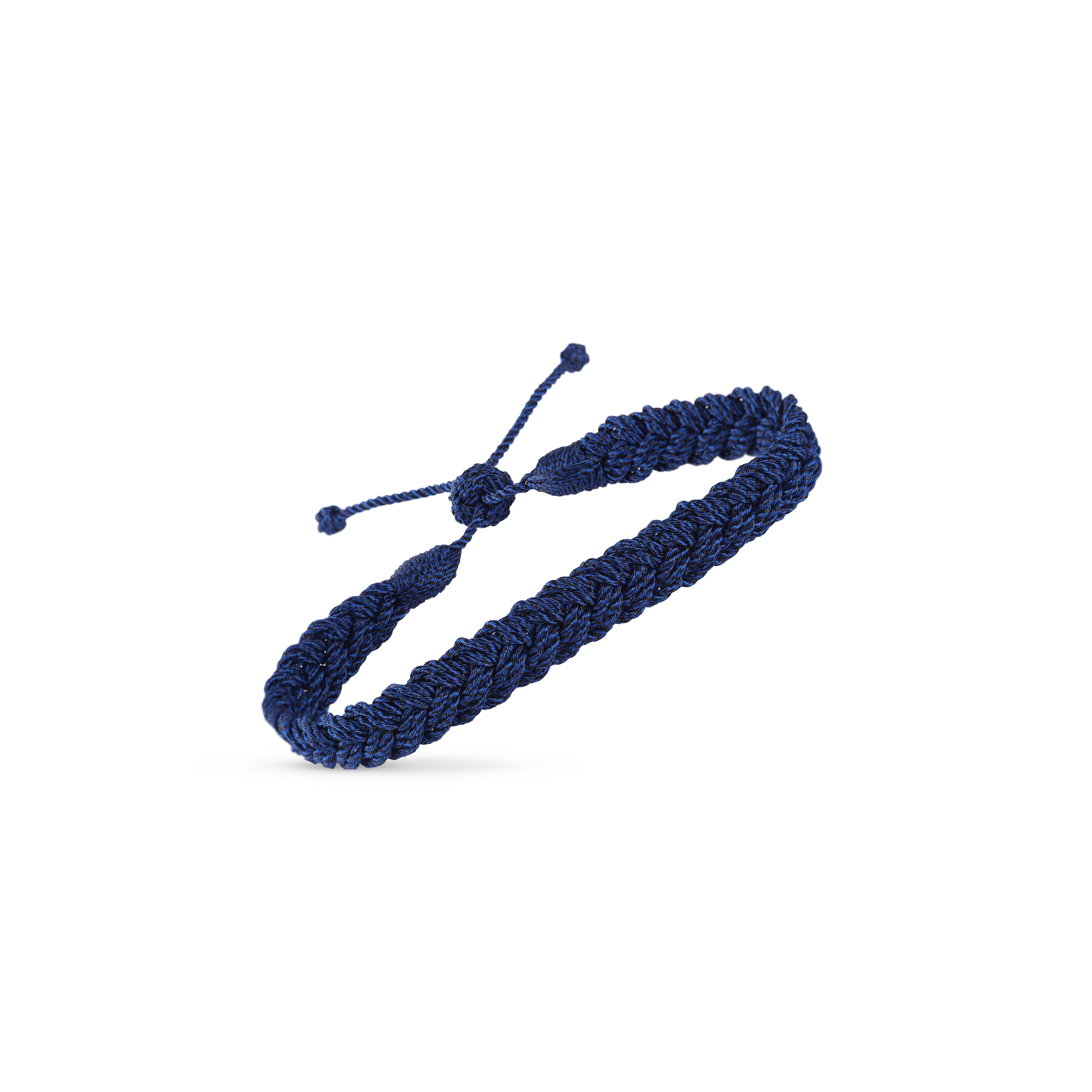 Woven Bracelet in Matte Navy - MEN