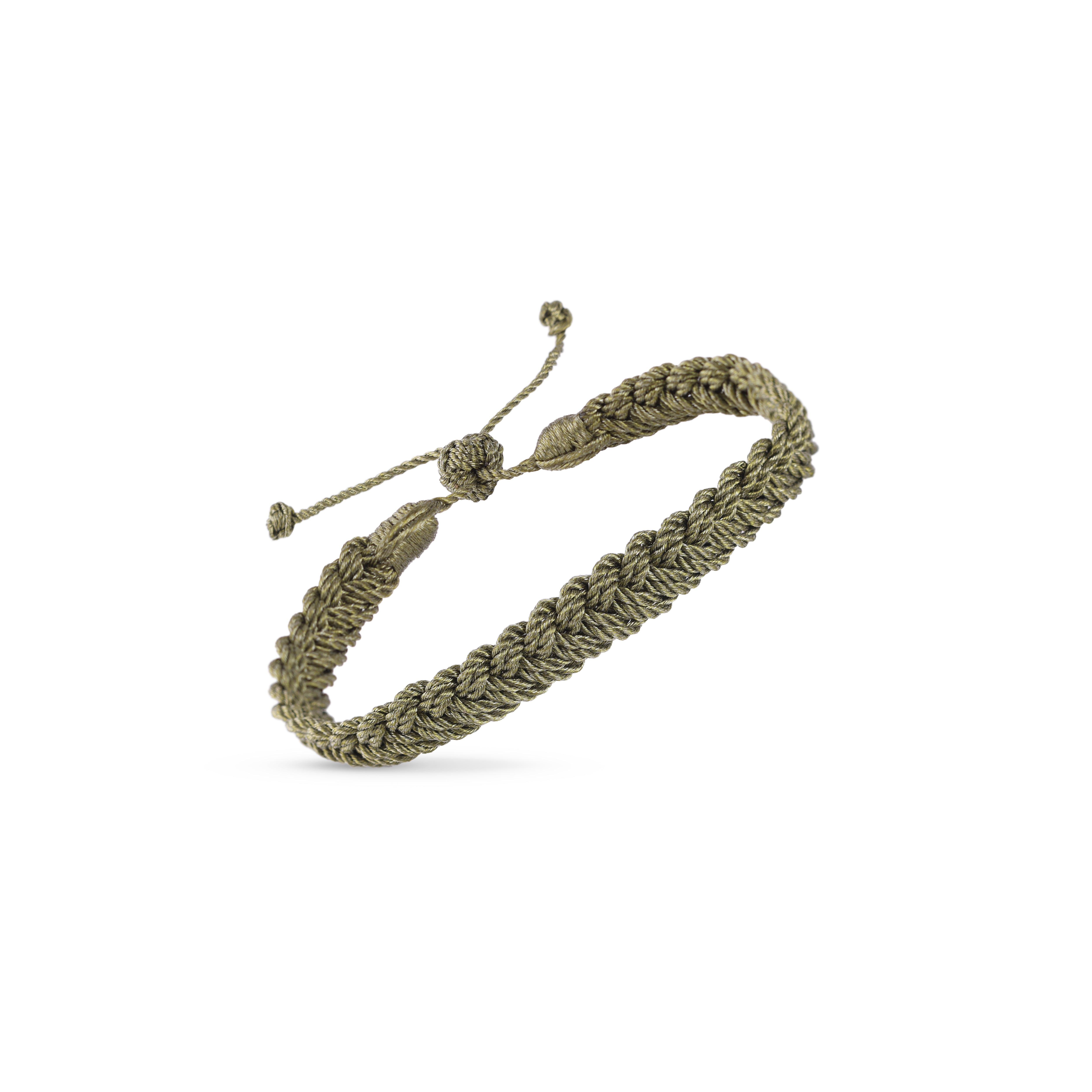 Woven Bracelet in Matte Olive - MEN