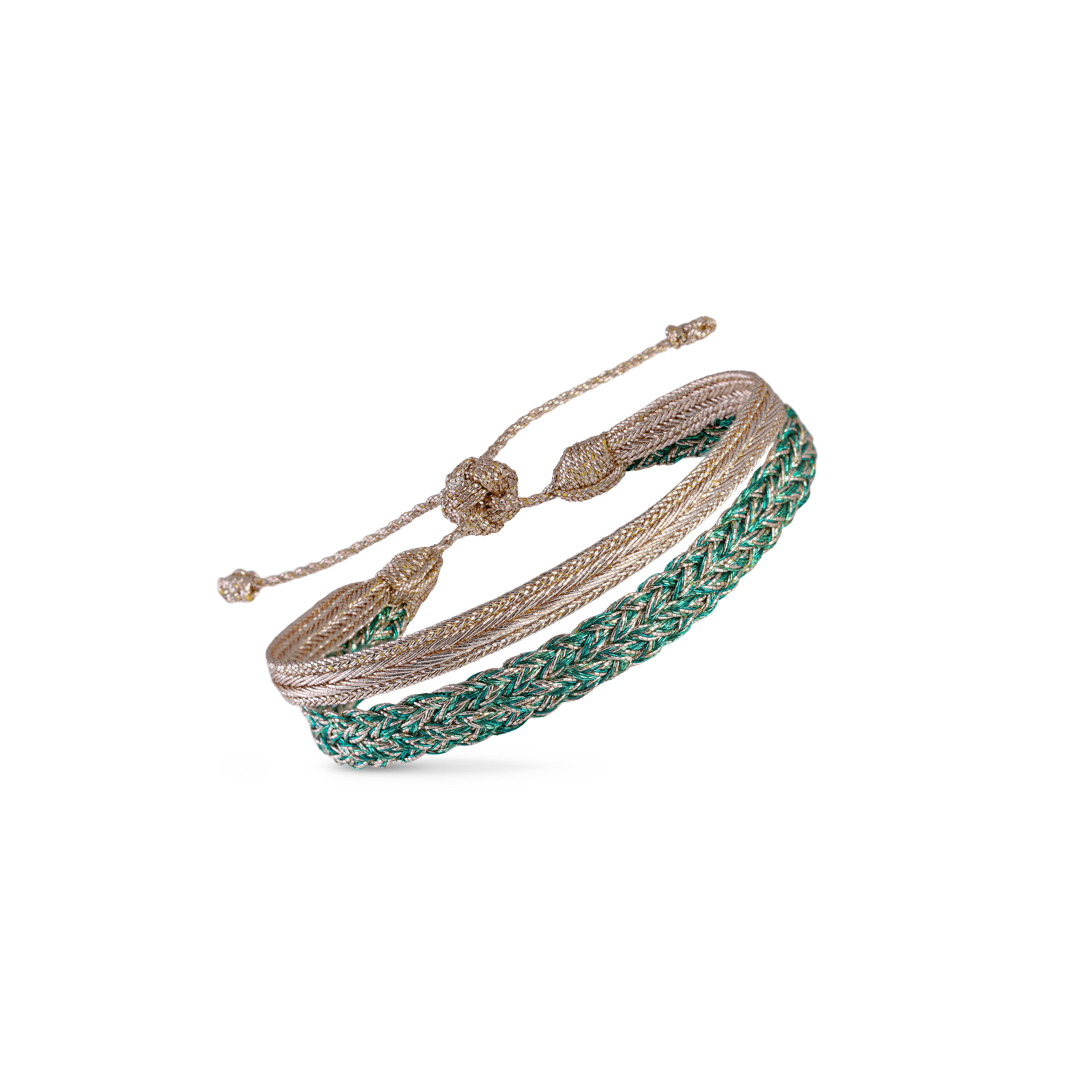 Duo Bracelet Zyn nº1 Rose Gold Mint Eucalyptus + Mini Arrow Rose gold